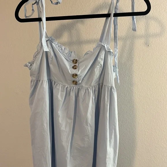 light pale blue urban outfitters mini babydoll dress - Picture 3 of 7
